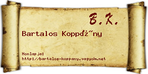 Bartalos Koppány névjegykártya